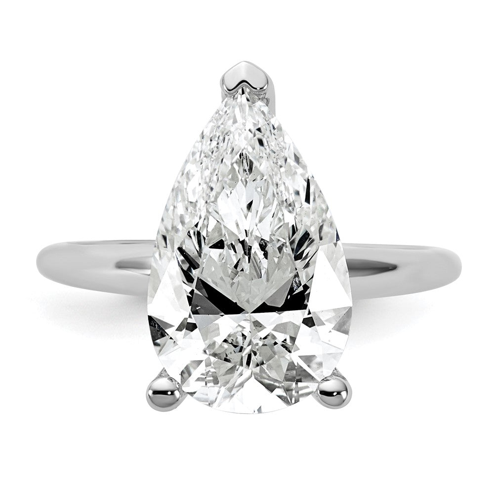 14kw 5ct Cert Lab Grown Diamond VS/SI+ G+ Pear Solitaire Comp Eng Ring