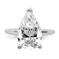 14kw 5ct Cert Lab Grown Diamond VS/SI+ G+ Pear Solitaire Comp Eng Ring
