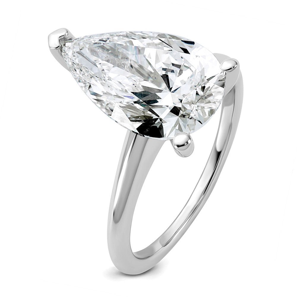 14kw 5ct Cert Lab Grown Diamond VS/SI+ G+ Pear Solitaire Comp Eng Ring