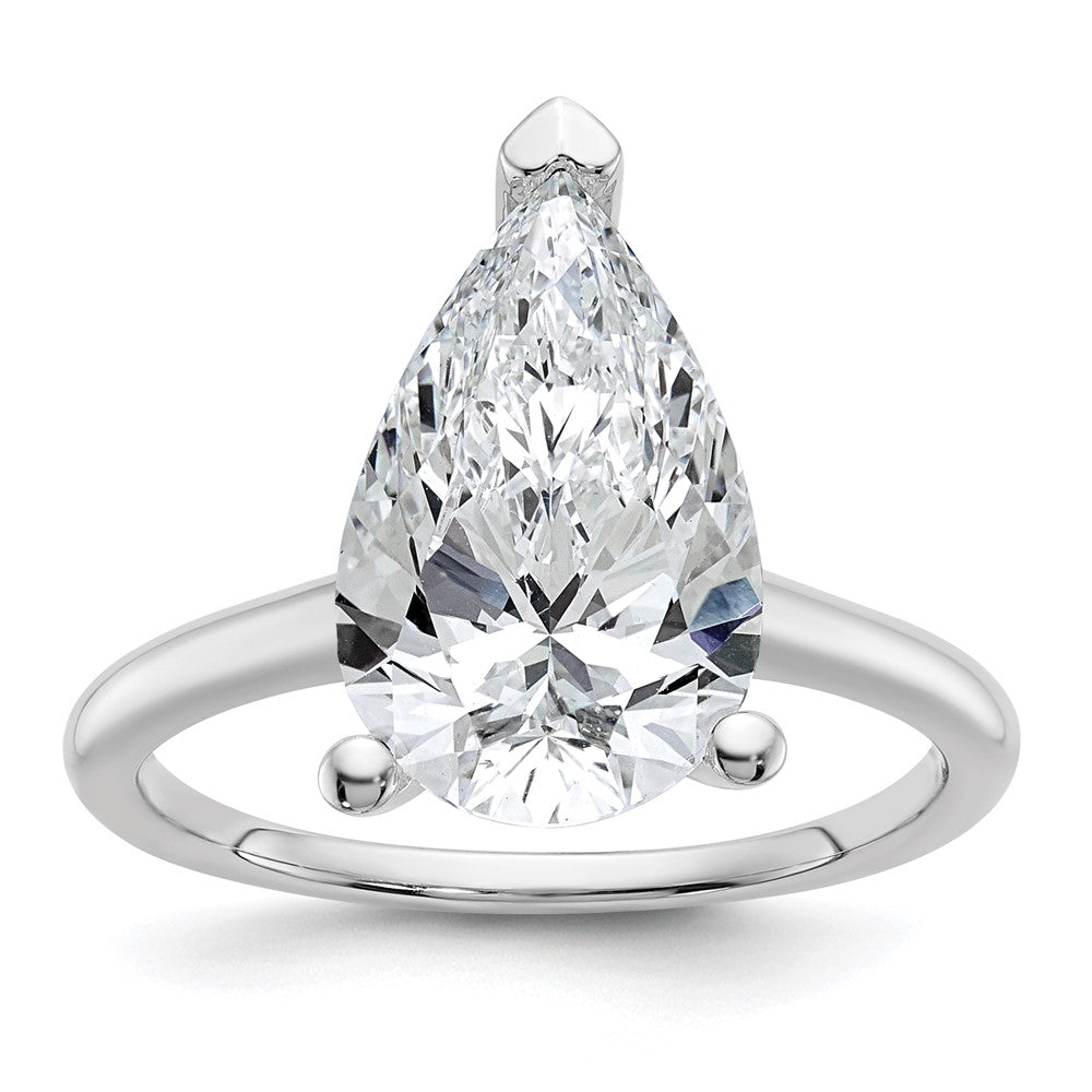 14kw 5ct Cert Lab Grown Diamond VS/SI+ G+ Pear Solitaire Comp Eng Ring
