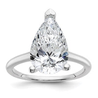 14kw 5ct Cert Lab Grown Diamond VS/SI+ G+ Pear Solitaire Comp Eng Ring