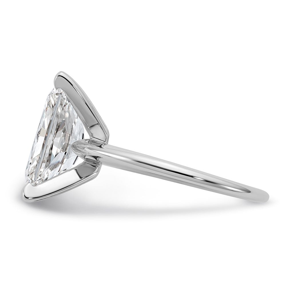 14kw 5ct Cert Lab Grown Diamond VS+ F+ Radiant Solitaire Comp Eng Ring