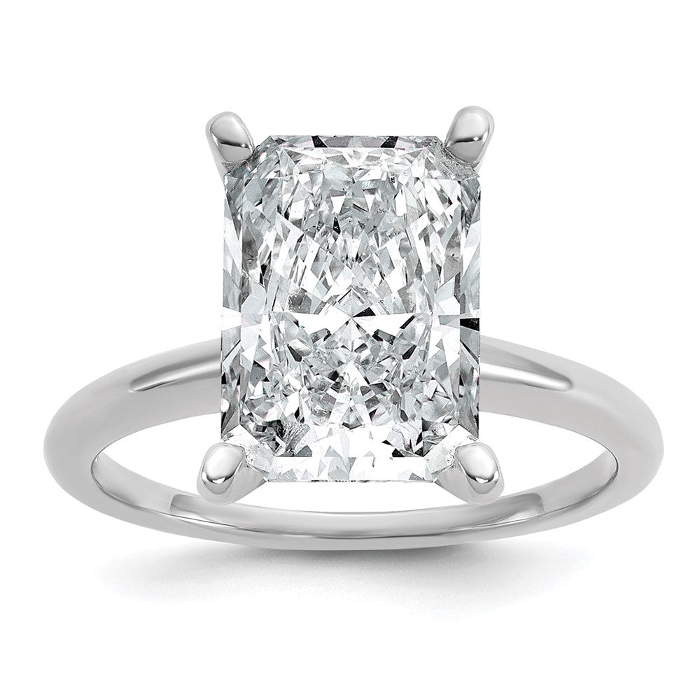 14kw 5ct Cert Lab Grown Diamond VS+ F+ Radiant Solitaire Comp Eng Ring