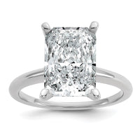 14kw 5ct Cert Lab Grown Diamond VS+ F+ Radiant Solitaire Comp Eng Ring