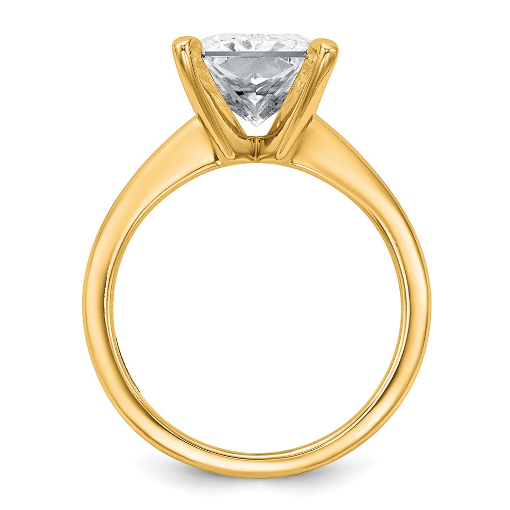 14ktt 5ct Cert Lab Grown Diamond VS+ F+ Radiant Solitaire Comp Eng Ring