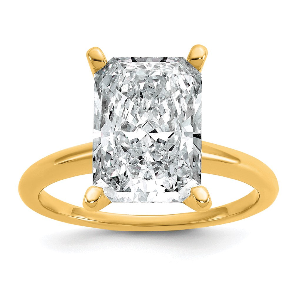 14ktt 5ct Cert Lab Grown Diamond VS+ F+ Radiant Solitaire Comp Eng Ring