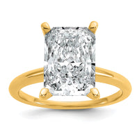 14ktt 5ct Cert Lab Grown Diamond VS/SI+ G+ Radiant Solitaire Comp Eng Ring