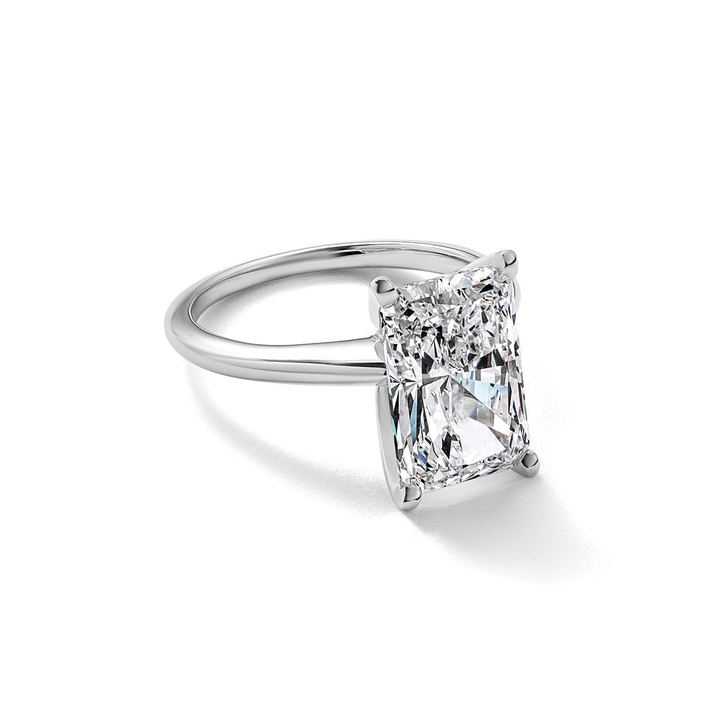 14kw 5ct Cert Lab Grown Diamond VS+ F+ Radiant Solitaire Comp Eng Ring