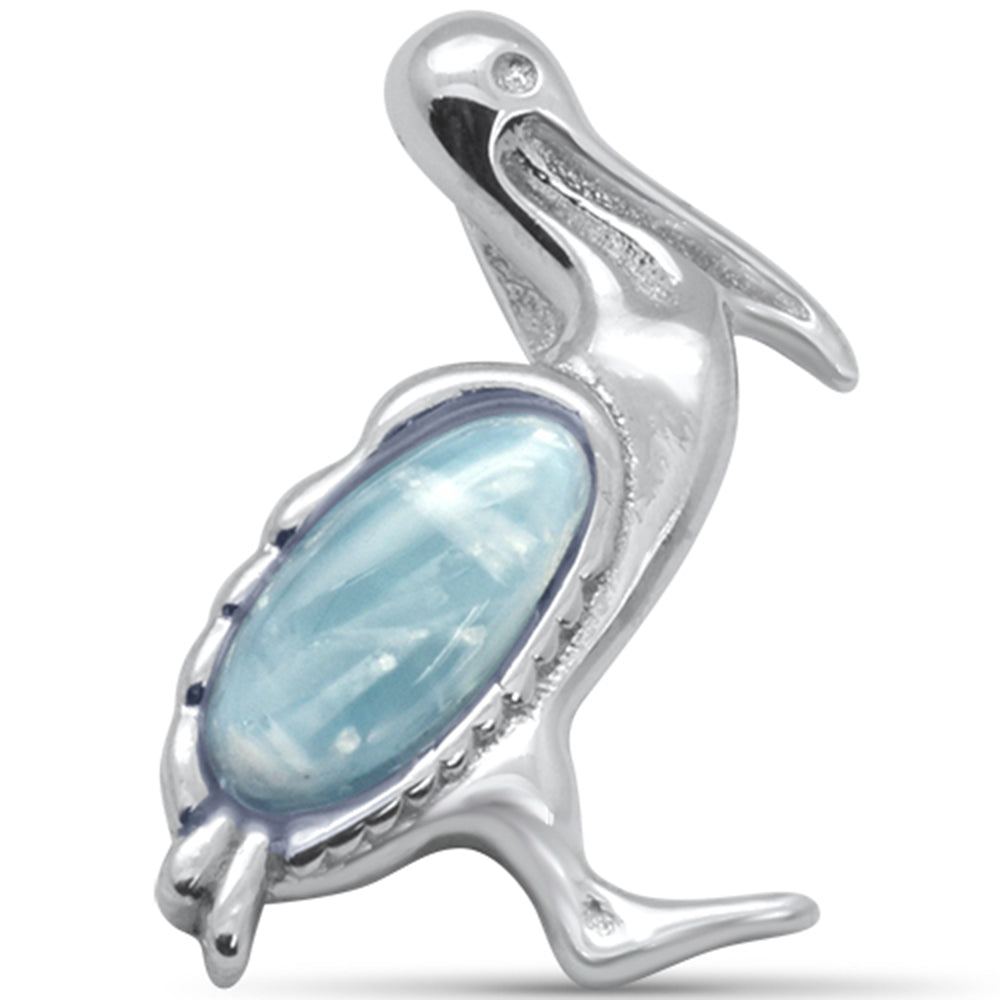 Pelican Natural Larimar .925 Sterling Silver Pendant ABC Rugs Kilims