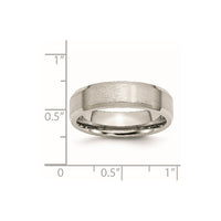 Stainless Steel Brushed and Polished 6mm Flat Beveled Edge Band