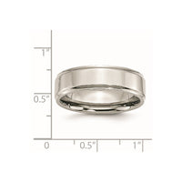 Stainless Steel Polished 7mm Ridged Edge Band