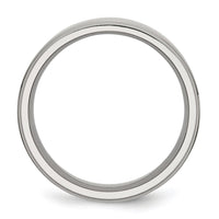 Stainless Steel Ridged Edge 8mm Polished Band