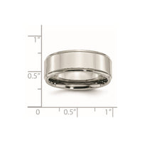 Stainless Steel Polished 8mm Ridged Edge Band