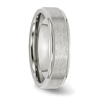 Stainless Steel Polished w/Satin Center 6mm Ridged Edge Band