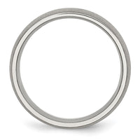 Stainless Steel Polished w/Stone Finish 7mm Band
