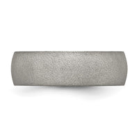 Stainless Steel Polished w/Stone Finish 7mm Band
