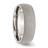 Stainless Steel Polished w/Stone Finish 7mm Band