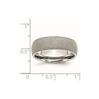 Stainless Steel Polished w/Stone Finish 7mm Band