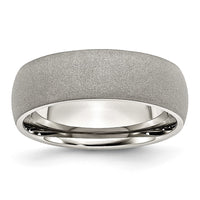 Stainless Steel Polished w/Stone Finish 7mm Band