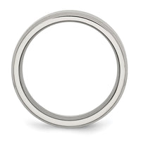 Stainless Steel Polished w/Brushed Center 8mm Flat Beveled Edge Band