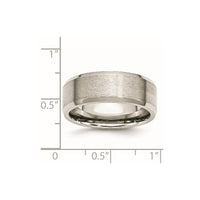 Stainless Steel Polished w/Brushed Center 8mm Flat Beveled Edge Band