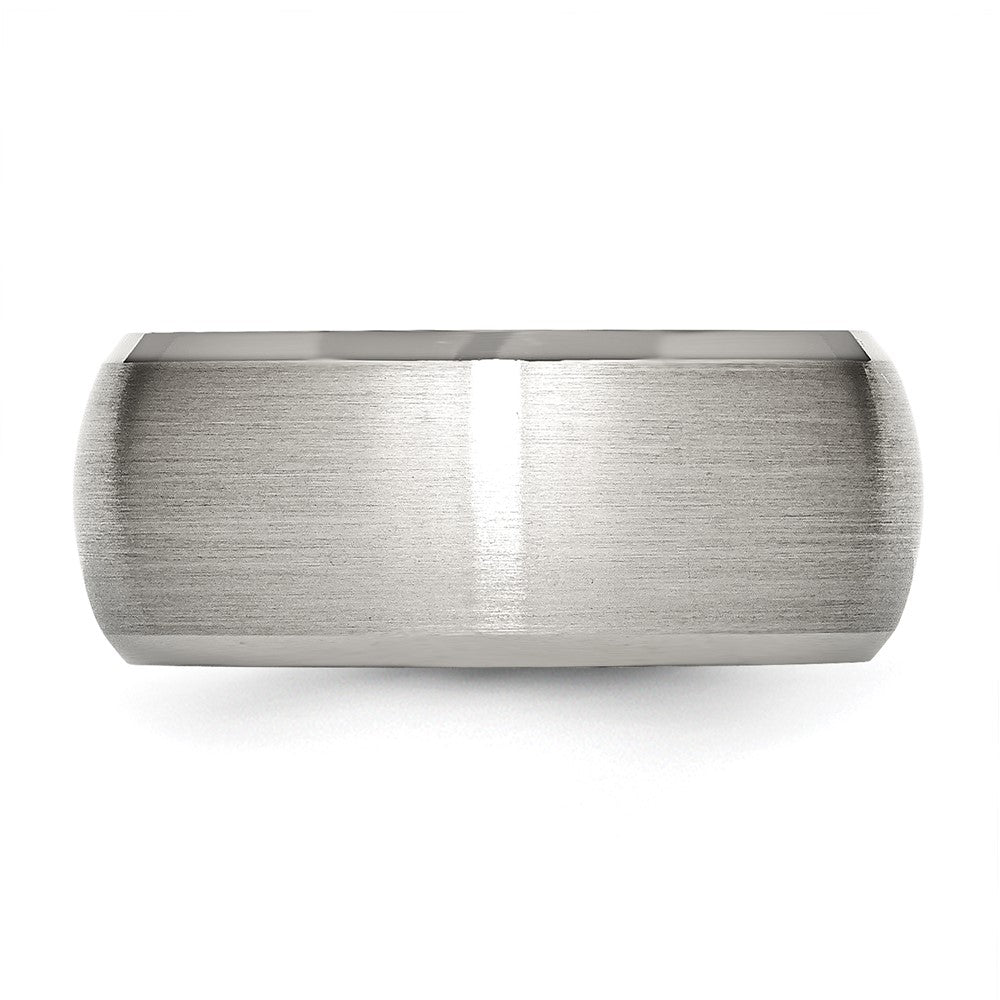 Stainless Steel Brushed and Polished 10mm Beveled Edge Band
