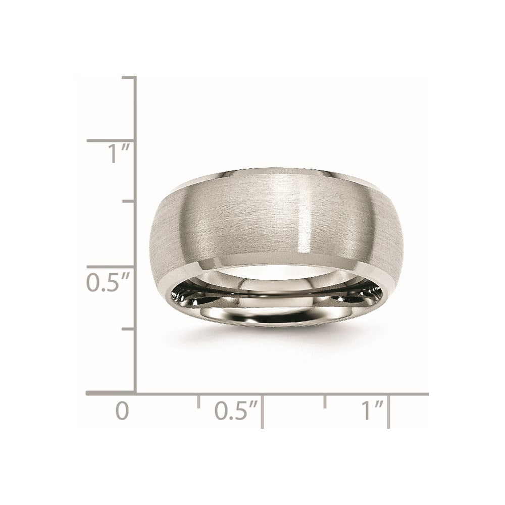 Stainless Steel Brushed and Polished 10mm Beveled Edge Band