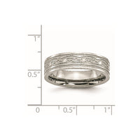 Stainless Steel Brushed Celtic Laser Etched 6mm Flat Band