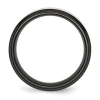 Stainless Steel Polished Black IP w/Brushed Center 8mm Beveled Edge Band