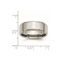 Stainless Steel Polished 8mm Beveled Edge Band