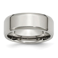 Stainless Steel Polished 8mm Beveled Edge Band