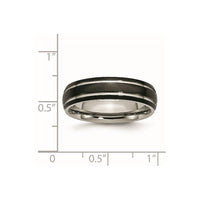 Stainless Steel Polished Black IP-plated 6mm Grooved Band