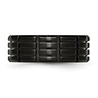 Stainless Steel Brushed Black IP-plated 8mm Grooved Band