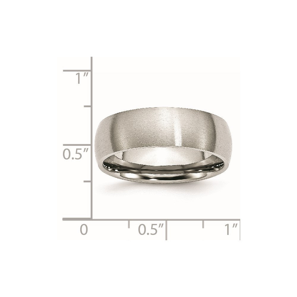Stainless Steel Brushed 7mm Half Round Band