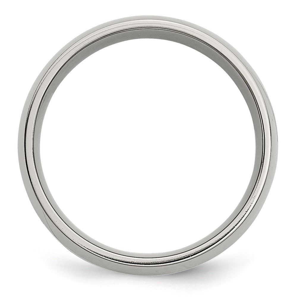 Stainless Steel with 14k Yellow Inlay Polished 8mm Band