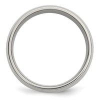 Stainless Steel with 14k Yellow Inlay Polished 8mm Band