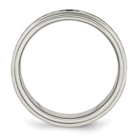 Stainless Steel Brushed/Polished Enamel Rotating Swirl Design 8mm Band