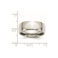 Stainless Steel Polished 8mm Half Round Band