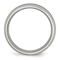 Stainless Steel Polished w/ Black Carbon Fiber Inlay 8mm Band