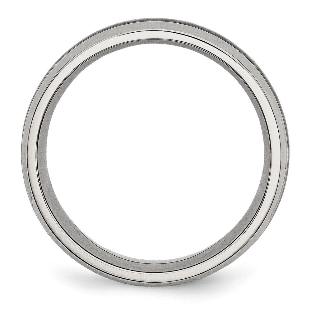 Stainless Steel Polished w/ Black Carbon Fiber Inlay 8mm Band