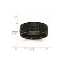 Stainless Steel Hammered Black IP-plated 8mm Band