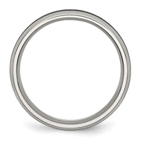 Stainless Steel Polished w/ Black Carbon Fiber Inlay 6mm Band