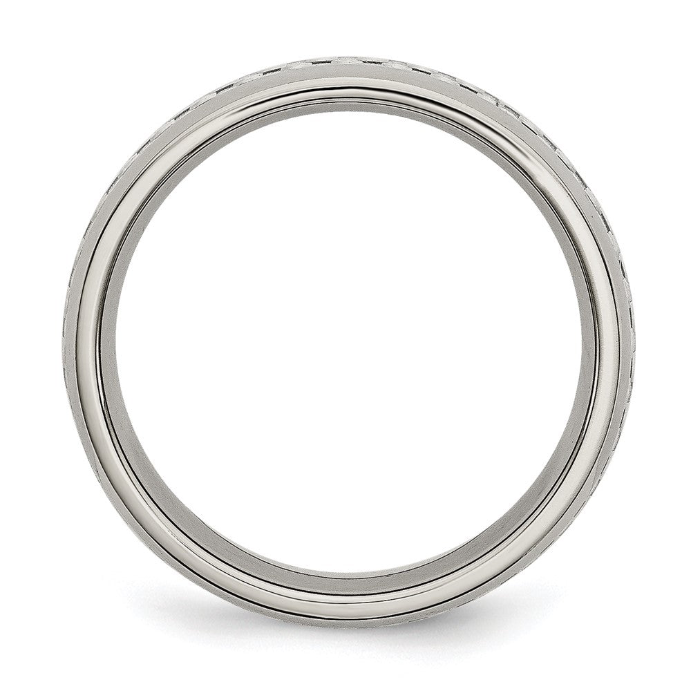 Stainless Steel Polished w/ Grey Carbon Fiber Inlay 6mm Band