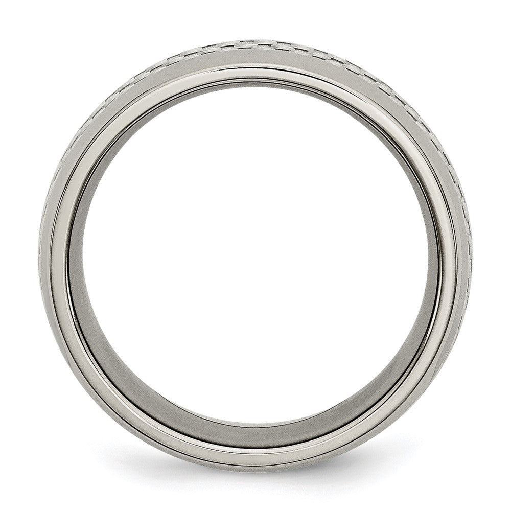 Stainless Steel Polished w/ Grey Carbon Fiber Inlay 8mm Band