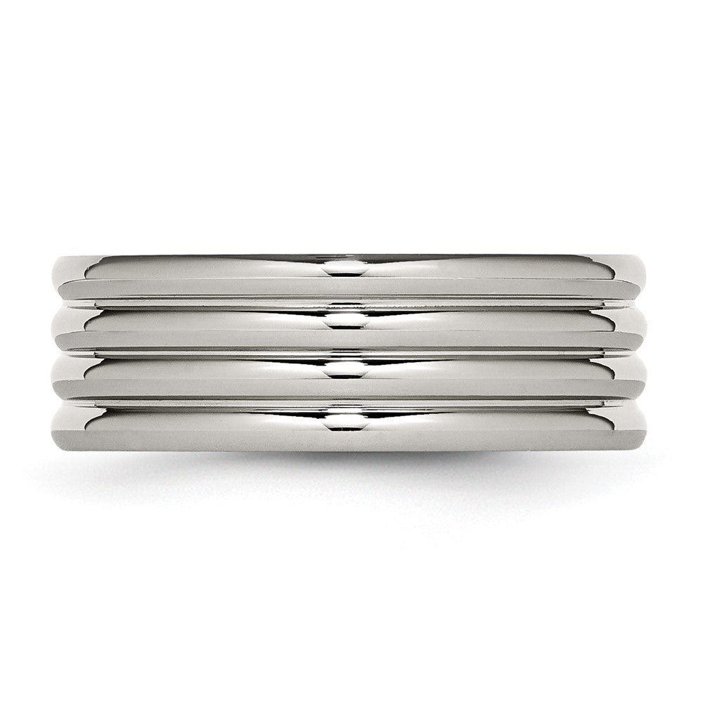 Stainless Steel Polished 8mm Grooved Band