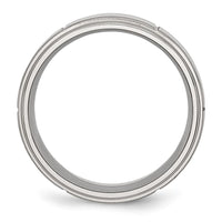 Stainless Steel Brushed/Polished Grooved 8mm Ridged Edge Band