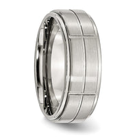 Stainless Steel Brushed/Polished Grooved 8mm Ridged Edge Band