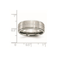 Stainless Steel Brushed/Polished Grooved 8mm Ridged Edge Band