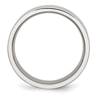 Stainless Steel Polished w/Satin Center 8mm Grooved Band