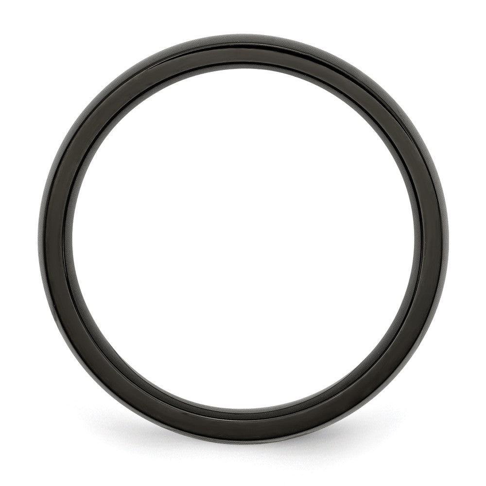 Stainless Steel 4mm Black IP-plated Polished Band